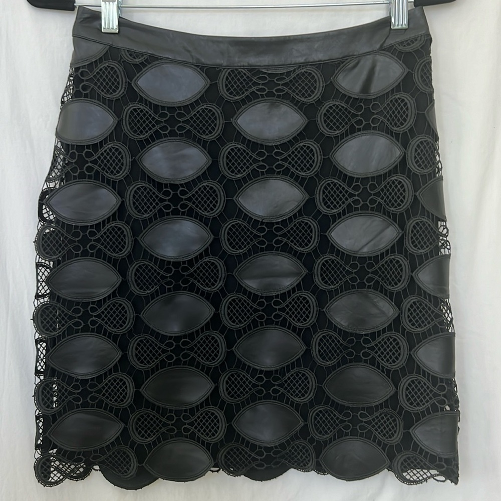 Max&Co leather and lace slim skirt.